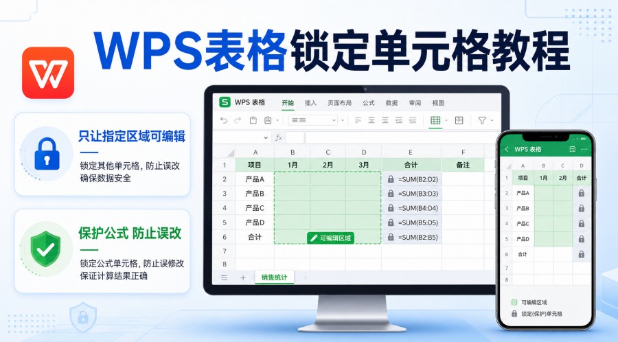 WPS 表格锁定单元格和保护工作表设置教程封面