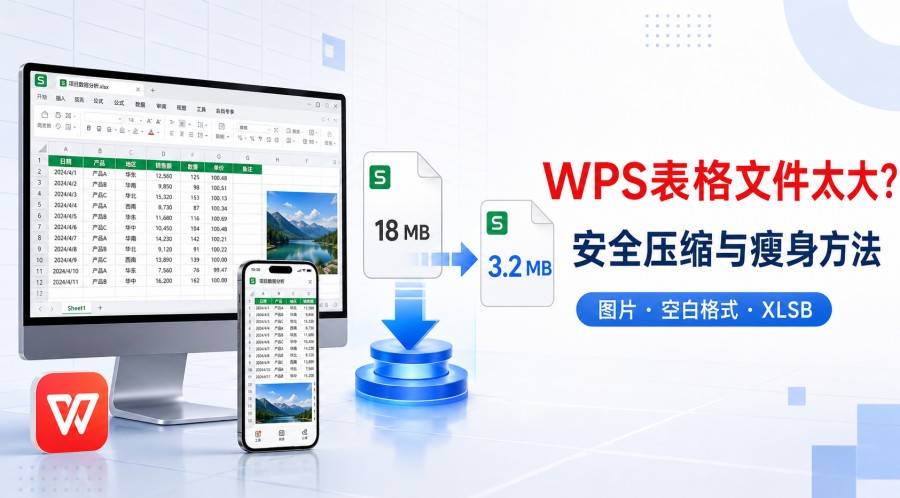 WPS 表格文件太大时安全压缩文件体积的方法封面