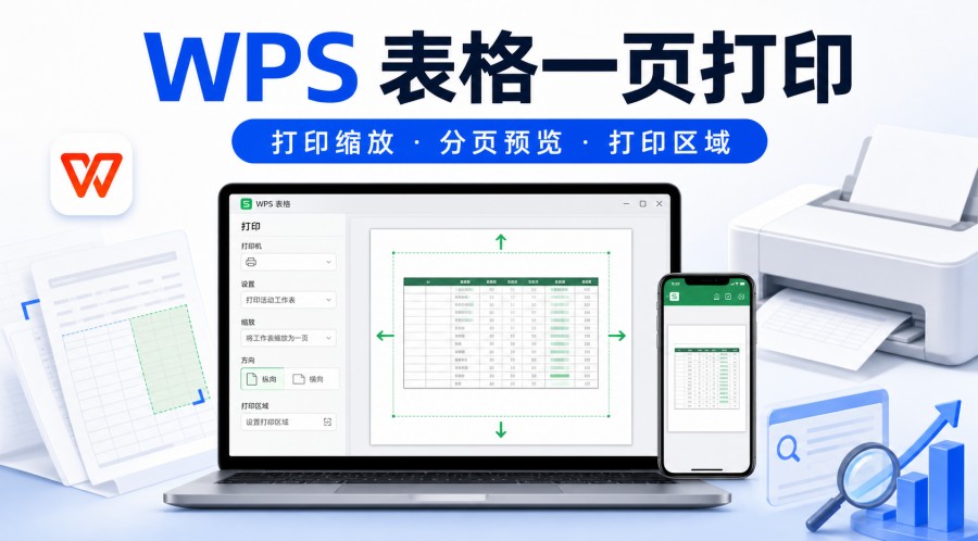WPS 表格打印在一页上的设置教程封面